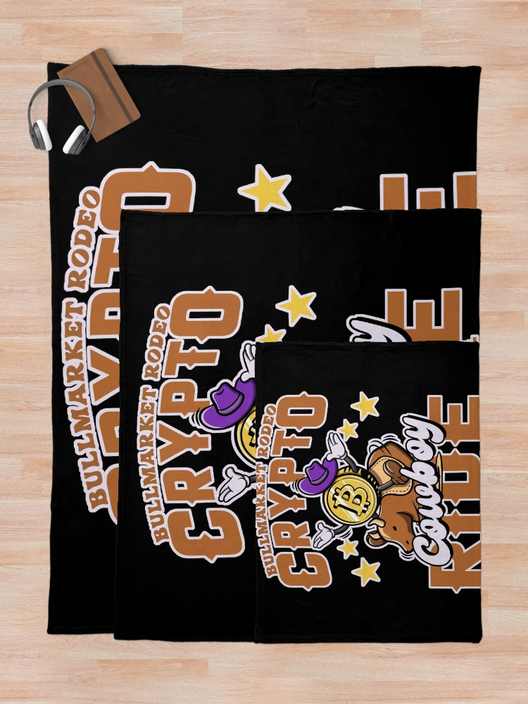 Thumbnail 5 of 6, Throw Blanket, Bitcoin Rodeo - Crypto Rider designed and sold by ImaginarStore.