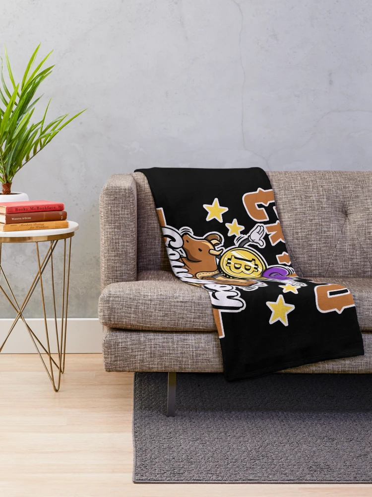 Thumbnail 2 of 6, Throw Blanket, Bitcoin Rodeo - Crypto Rider designed and sold by ImaginarStore.