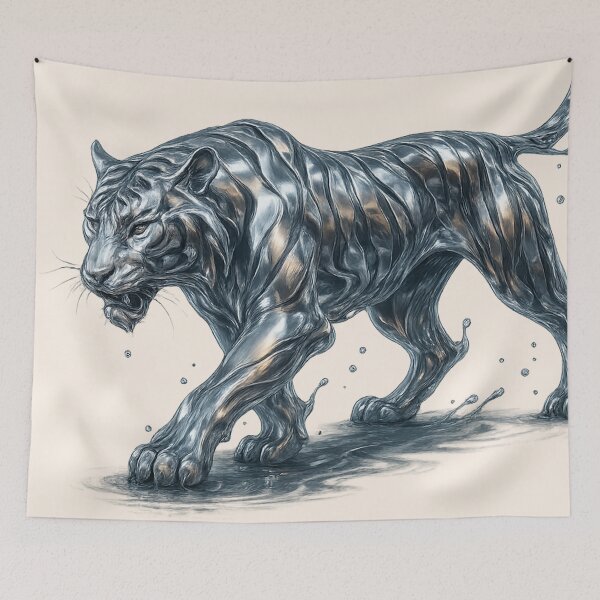 Item preview,  Liquid Steel Tiger - Metal + Water Series (3/29) designed and sold by RinWinArts.