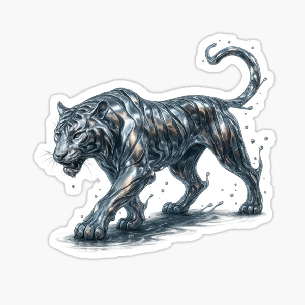 Item preview,  Liquid Steel Tiger - Metal + Water Series (3/29) designed and sold by RinWinArts.