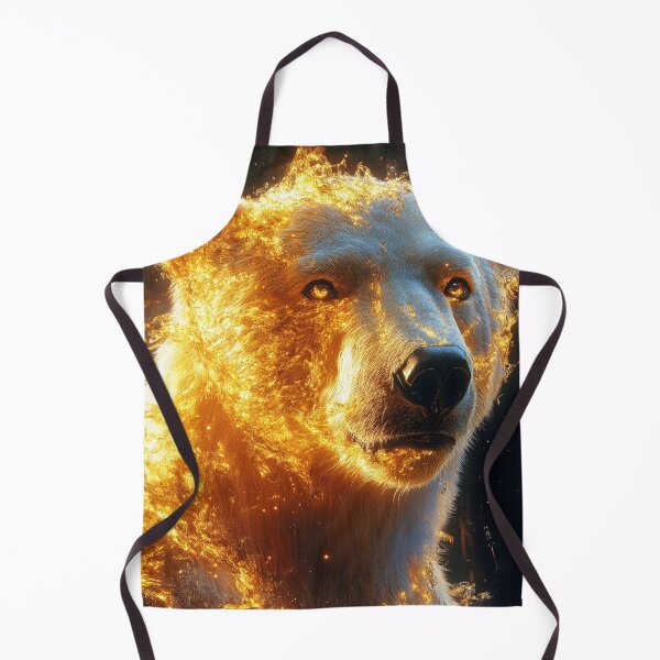 Item preview, Portrait Animal Polar Bear of Flames Staring with Burning Eyes of Resolve designed and sold by gamalruginaq.