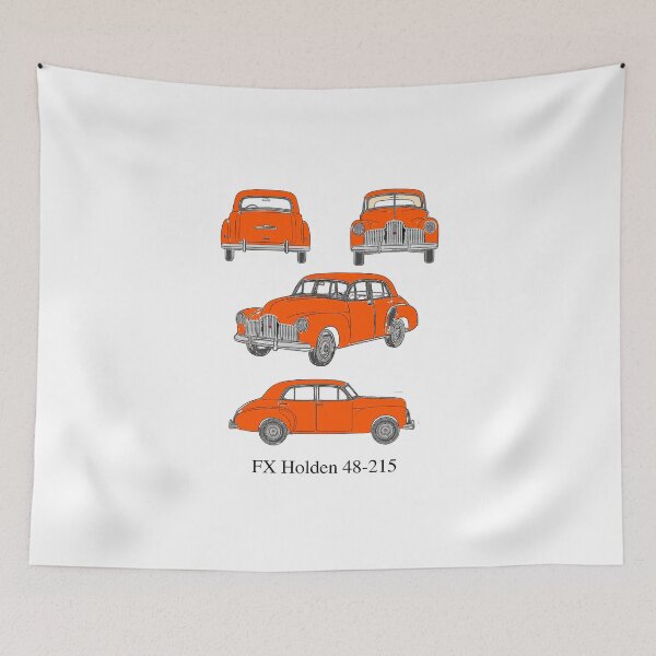 Item preview, FX Holden 48-215 in Bold Custom Orange – Retro Blueprint Aussie Classic designed and sold by Michael van der Hoorn.