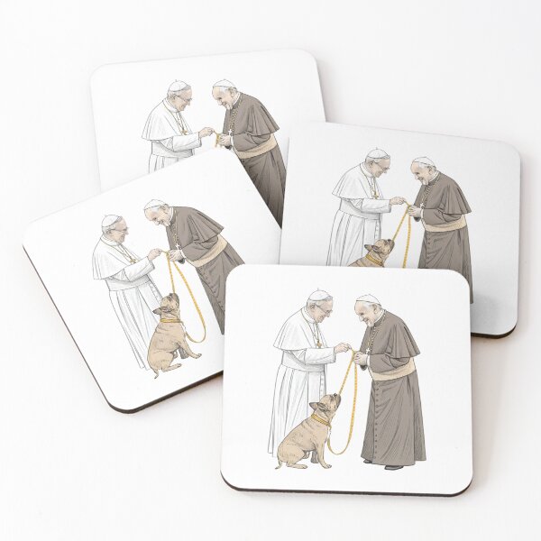 Item preview, "Pope Francis & Pope Leo – The Holy Leash Hand-Off" designed and sold by ashofthesouth.