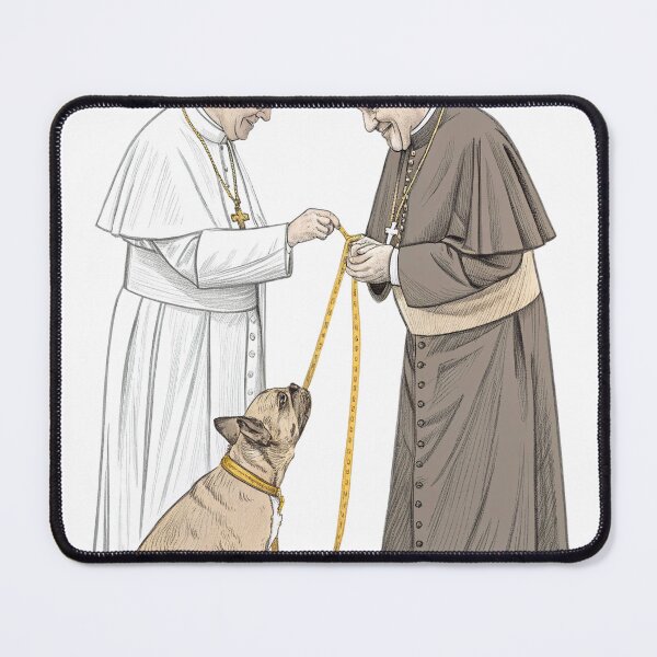 Item preview, "Pope Francis & Pope Leo – The Holy Leash Hand-Off" designed and sold by ashofthesouth.