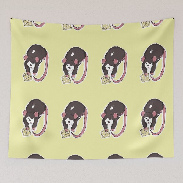 Item preview, Rat with cheese (White backround) designed and sold by MysticRacoon6.