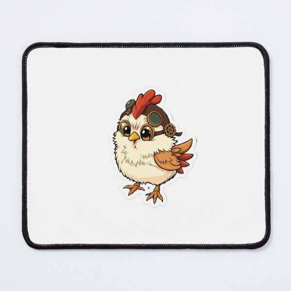 Item preview, Steampunk Chibi Chicken Sticker – Brass Goggles & Gear Wing designed and sold by Gscode.