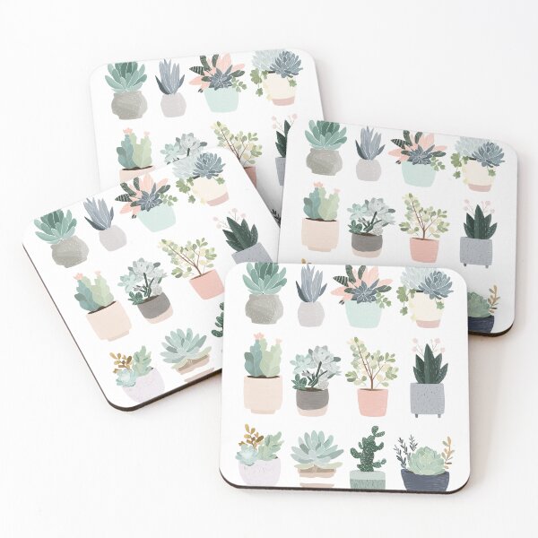 Item preview, Minimalistic Potted Succulent Squad designed and sold by chi3-jp.