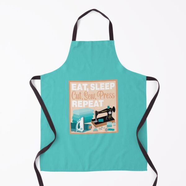 Item preview, Eat Sleep Repeat Quilting - Old Machine - TEAL designed and sold by StellarFX.