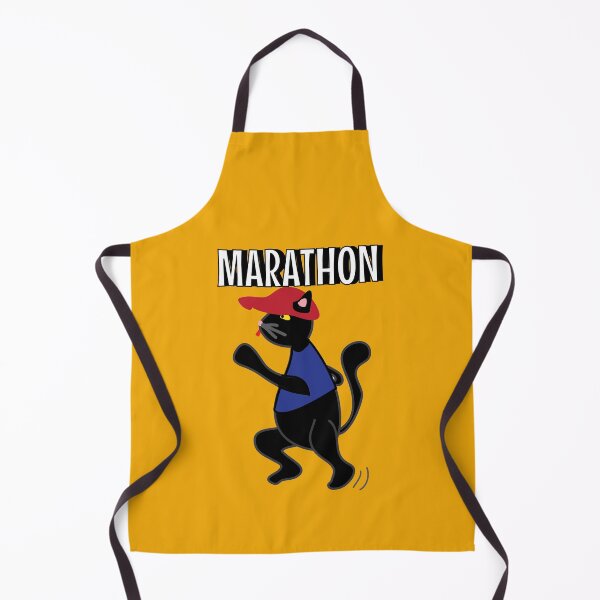 Item preview, Marathon runner cute black cat designed and sold by fluffyfamcraft.