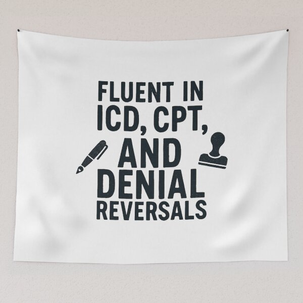Item preview, Fluent in ICD, CPT, and Denial Reversals designed and sold by medicalzone.