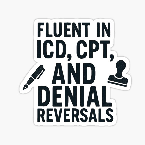Item preview, Fluent in ICD, CPT, and Denial Reversals designed and sold by medicalzone.