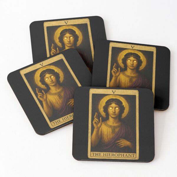 Item preview, The Hierophant Tarot Card Black and Gold designed and sold by hauntedtees.