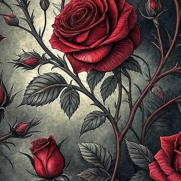 Artwork thumbnail, Gothic Red Roses by Eclectic Monkey