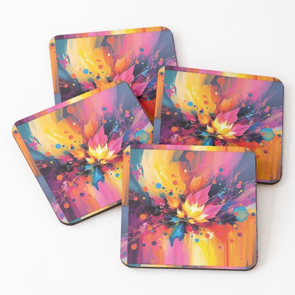 Item preview, Colorful Abstract Art Of Leaves, Dots and Splashes designed and sold by SRF Art & Designs.