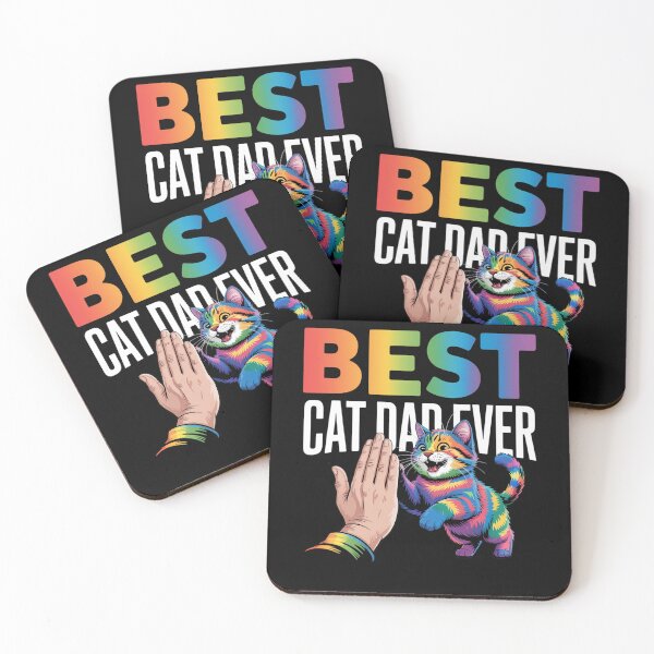 Item preview, Best Cat Dad Ever Colorful Rainbow Father's Day Pride LGBT designed and sold by brynatshop.
