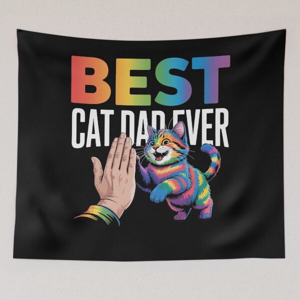 Item preview, Best Cat Dad Ever Colorful Rainbow Father's Day Pride LGBT designed and sold by brynatshop.