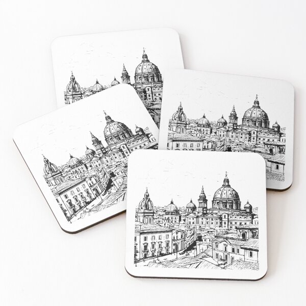 Item preview, Rome Italy Vatican City Ancient Roman Street Buildings designed and sold by inkoutninja.