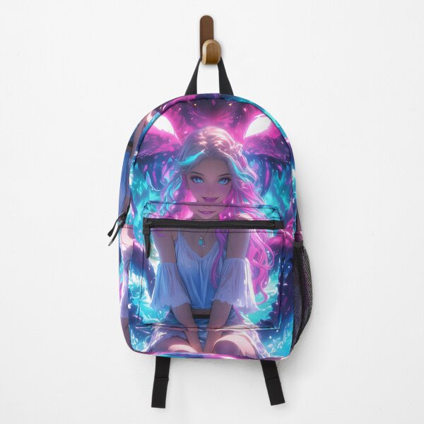 Item preview, Anime Neon Girl With Pastel Hair And Glowing Deep Sea Beast Behind designed and sold by Conveentre.