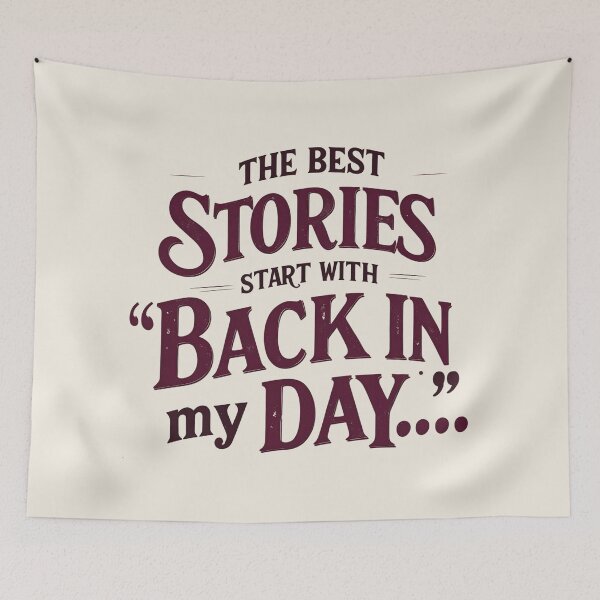 Item preview, Back in My Day Vintage Quote T-Shirt - Nostalgic Storyteller Tee, Grandpa Gift, Classic Saying Apparel, Retro Typography Design designed and sold by Typography Prints.