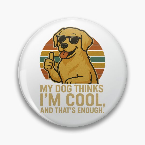 Item preview, My Dog Thinks I'm Cool - Yellow Labrador Funny Retro Dog Design designed and sold by ExitSignArchive.