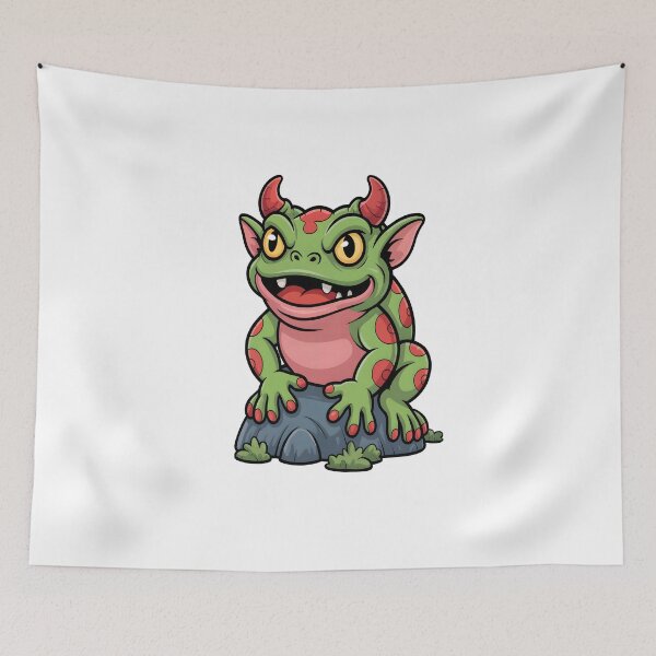 Item preview, "Cute Beelzebufo Monster Sticker – Fantasy Horned Toad Creature" designed and sold by stylishsketcher.