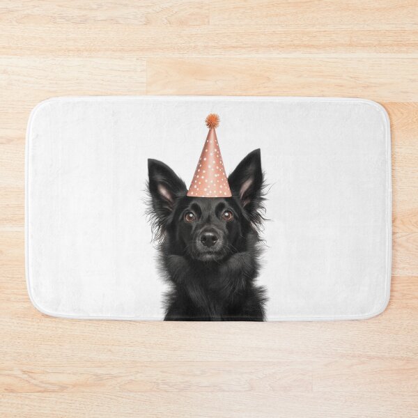Item preview, Cute Mudi dog with Party Hat Birthday Celebration designed and sold by LazyOwlStore.