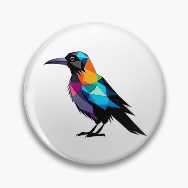 Artikelvorschau, Schwarz gefärbtes Krähenvogel-Geometrie-Kunstwerk entworfen und verkauft von Geonimalia.