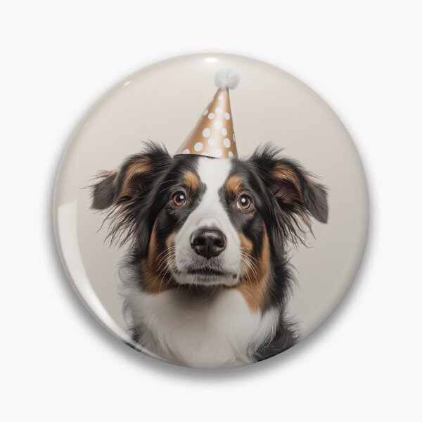 Item preview, Cute Nederlandse Kooikerhondje dog with Party Hat Birthday Celebration designed and sold by LazyOwlStore.