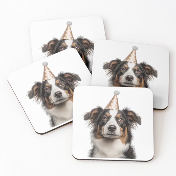 Item preview, Cute Nederlandse Kooikerhondje dog with Party Hat Birthday Celebration designed and sold by LazyOwlStore.