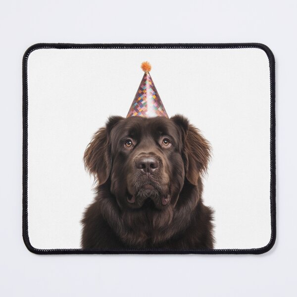 Item preview, Cute Newfoundland dog with Party Hat Birthday Celebration designed and sold by LazyOwlStore.