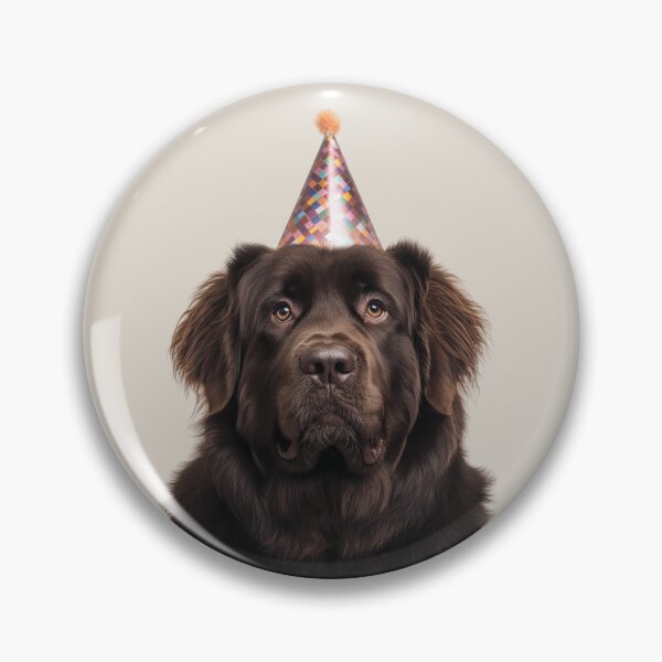 Item preview, Cute Newfoundland dog with Party Hat Birthday Celebration designed and sold by LazyOwlStore.