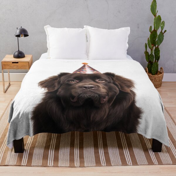 Item preview, Cute Newfoundland dog with Party Hat Birthday Celebration designed and sold by LazyOwlStore.