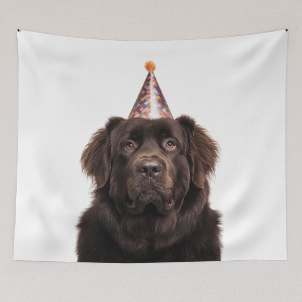 Item preview, Cute Newfoundland dog with Party Hat Birthday Celebration designed and sold by LazyOwlStore.