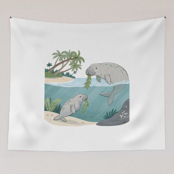 Item preview, Cute Cartoon Dugong | Kawaii Sea Cow Illustration designed and sold by Nawastyle.