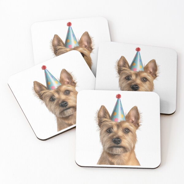 Item preview, Cute Norwich Terrier dog with Party Hat Birthday Celebration designed and sold by LazyOwlStore.