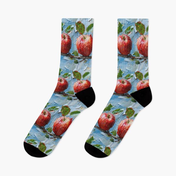 Item preview, Impasto Red Apples on Blue Repeating Pattern designed and sold by SimoneBalman.