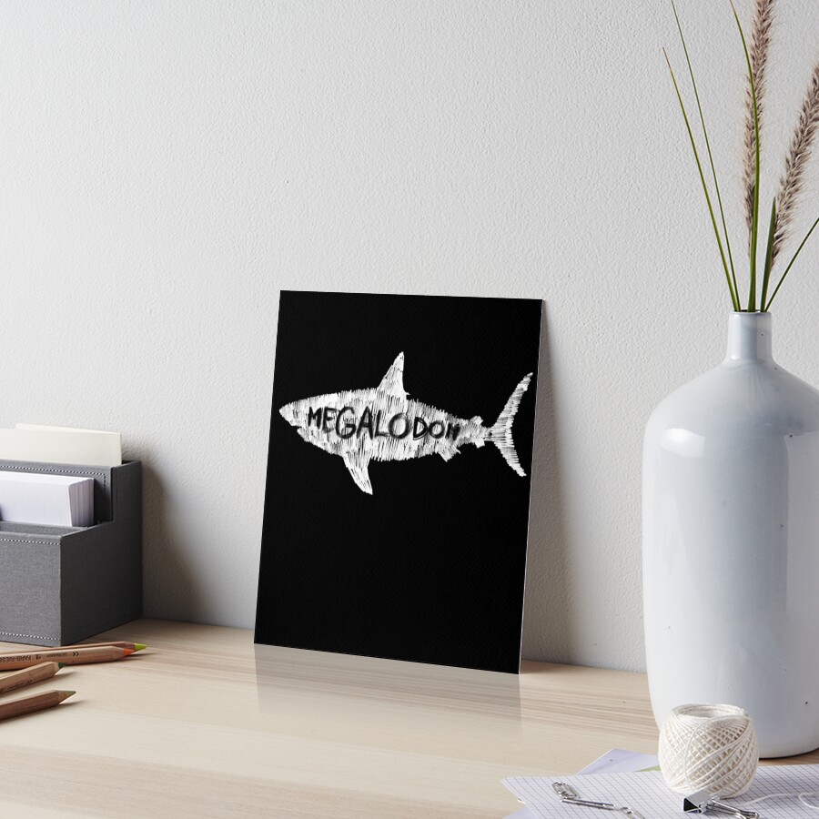 Megalodon Shark Jaws Hand Drawing Design Art Board Print By Strongsimple Redbubble