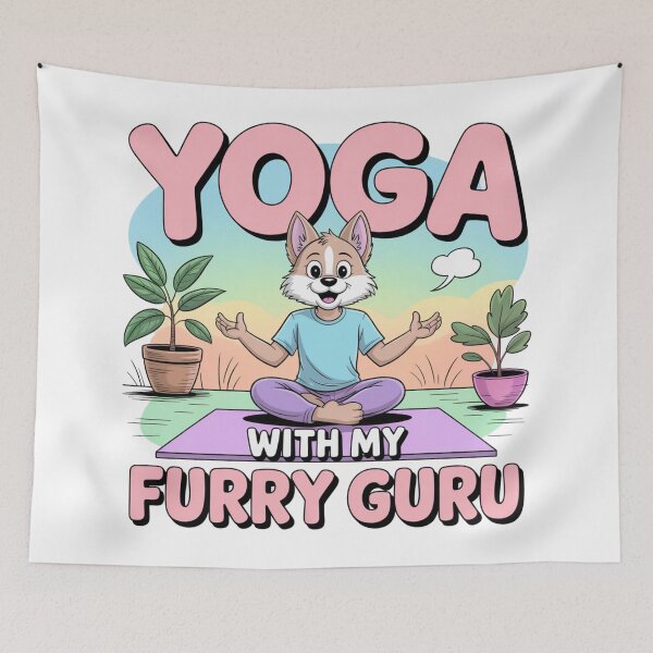 Item preview, Yoga With My Furry Guru – Funny Animal Meditation Design designed and sold by PixelMuse2024.