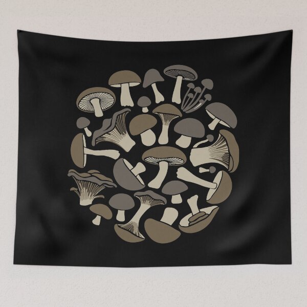 Item preview, Mixed Mushroom Species Circle Pattern designed and sold by BRU Design.