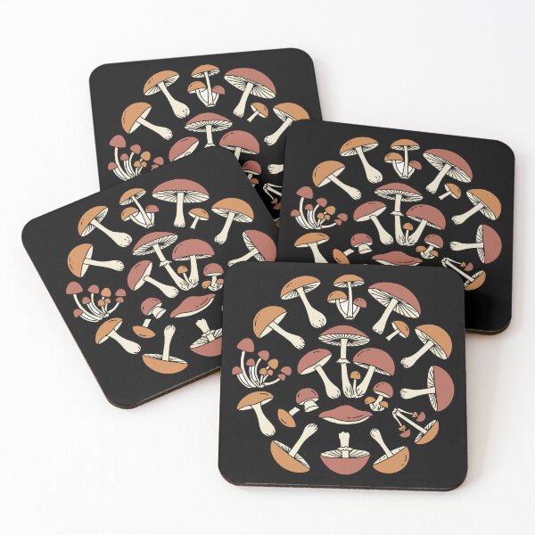 Item preview, Autumn-colored scattered mushrooms designed and sold by BRU Design.