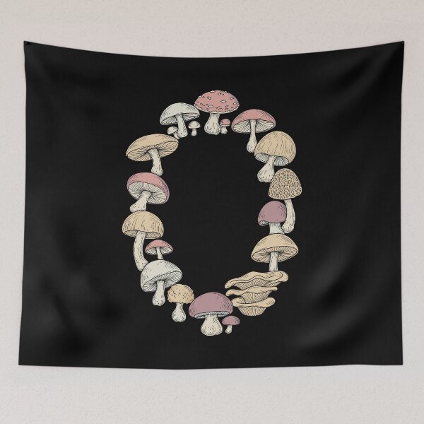 Item preview, Mushroom Wreath Botanical Border Design designed and sold by BRU Design.