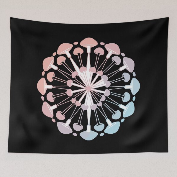 Item preview, Pastel Mushroom Mandala Rainbow Design designed and sold by BRU Design.
