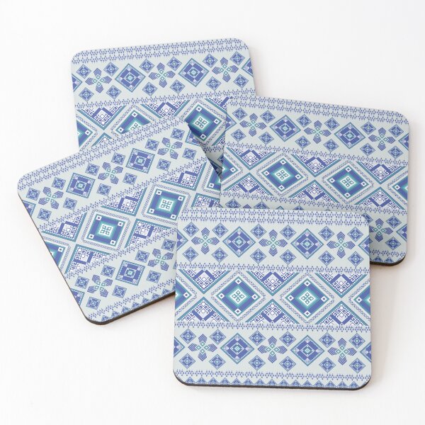 Item preview, Hill Tribe Inspired Pattern – Seamless Diamond Design in Blue Tones designed and sold by SabaiThreads.