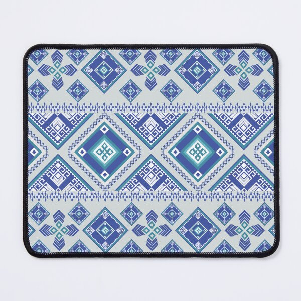 Item preview, Hill Tribe Inspired Pattern – Seamless Diamond Design in Blue Tones designed and sold by SabaiThreads.