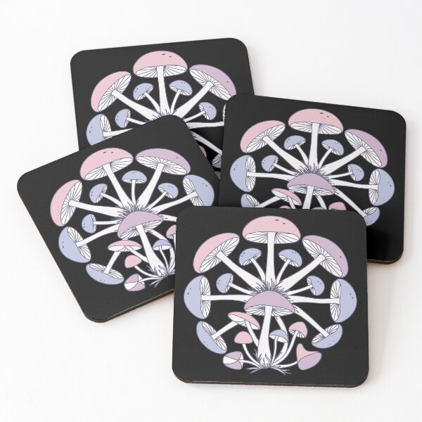 Item preview, Pink Mushroom Colony Dark Background designed and sold by BRU Design.