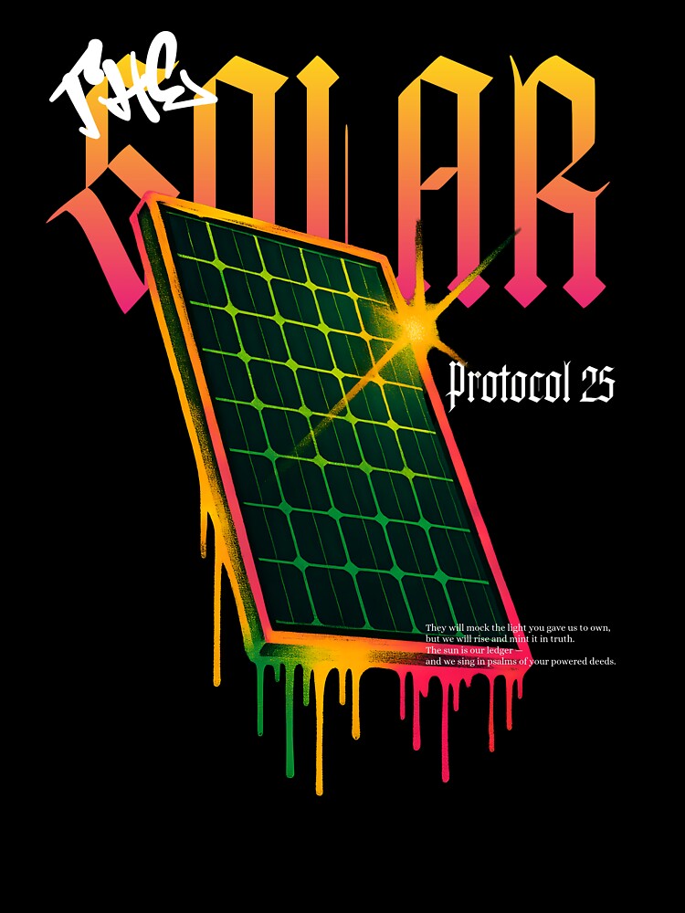 Thumbnail 7 of 7, Oversized T-Shirt, The Solar Panel Protocol 25 designed and sold by SolarEnergyWise.