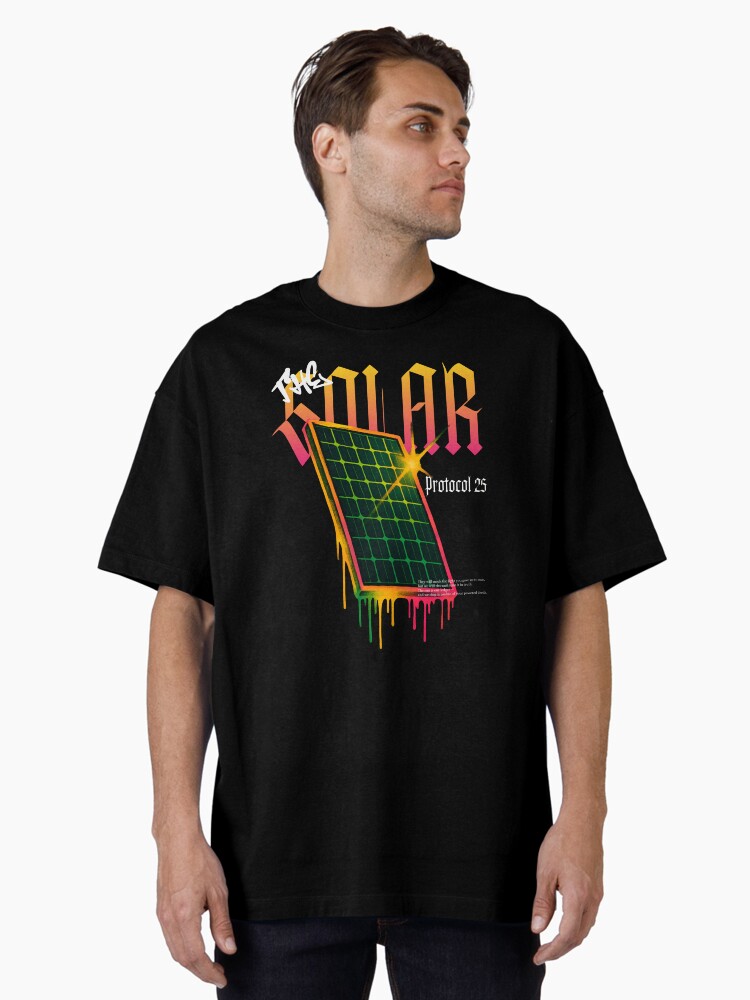Thumbnail 2 of 7, Oversized T-Shirt, The Solar Panel Protocol 25 designed and sold by SolarEnergyWise.