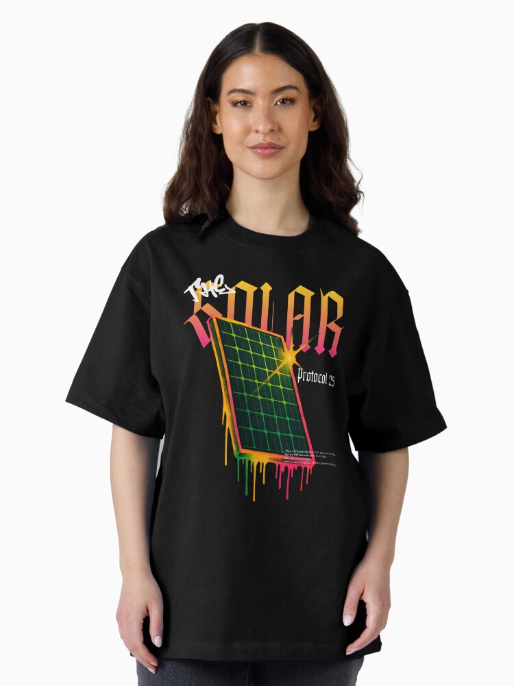 Thumbnail 1 of 7, Oversized T-Shirt, The Solar Panel Protocol 25 designed and sold by SolarEnergyWise.
