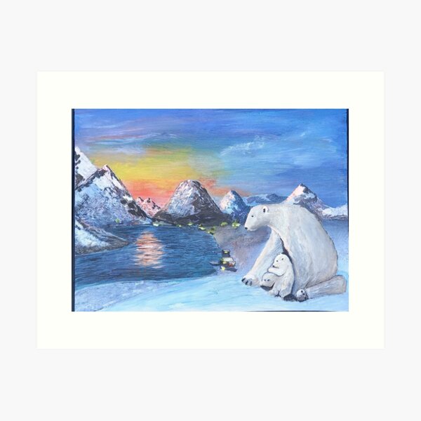 Item preview, Polar bear and cub designed and sold by Louise Mclaughlin Art.