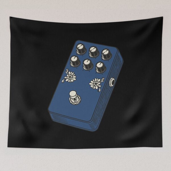 Item preview, Ocean Blue Floral Fuzz Stompbox designed and sold by BRU Design.
